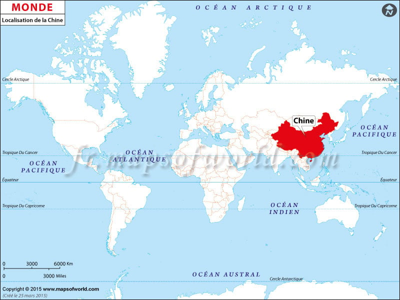 Où Est La Chine Localisation De La Chine Sur La Carte Mondiale