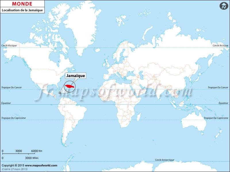 la jamaique sur la carte du monde