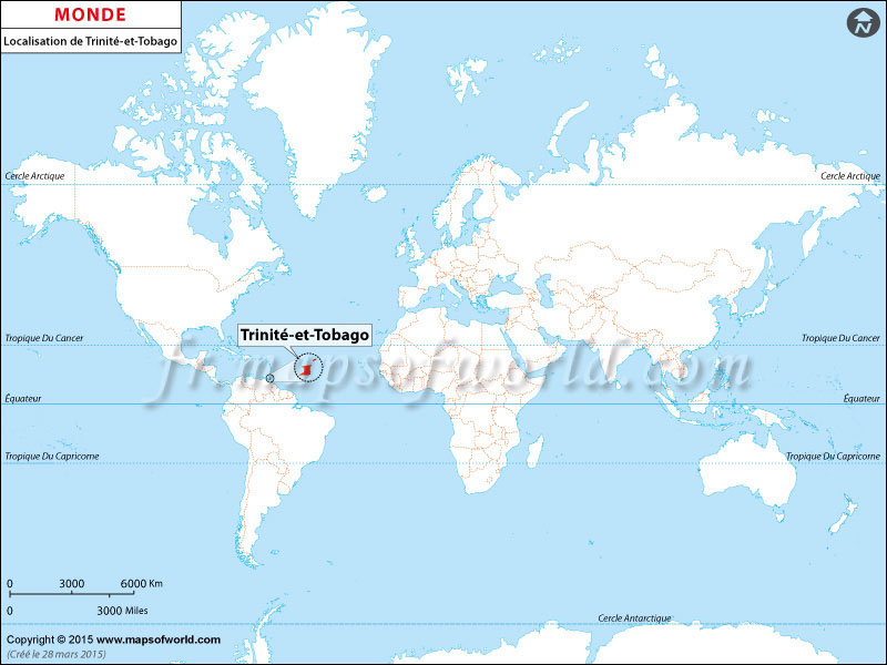 carte du monde trinite et tobago