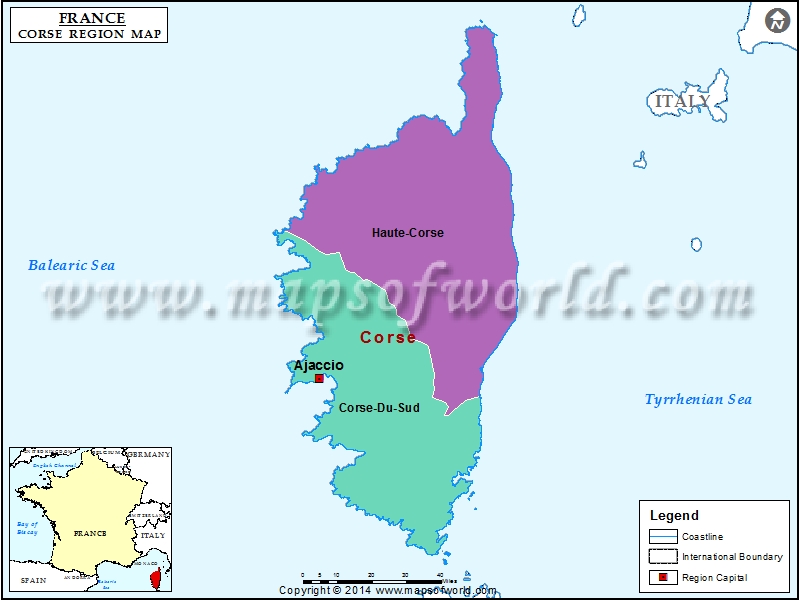 Corsica Map, Map of Corse