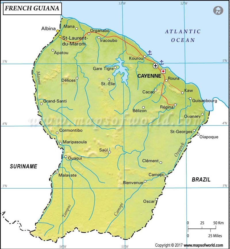 French Guiana Map