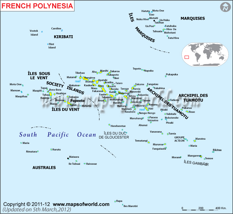 Map of French Polynesia