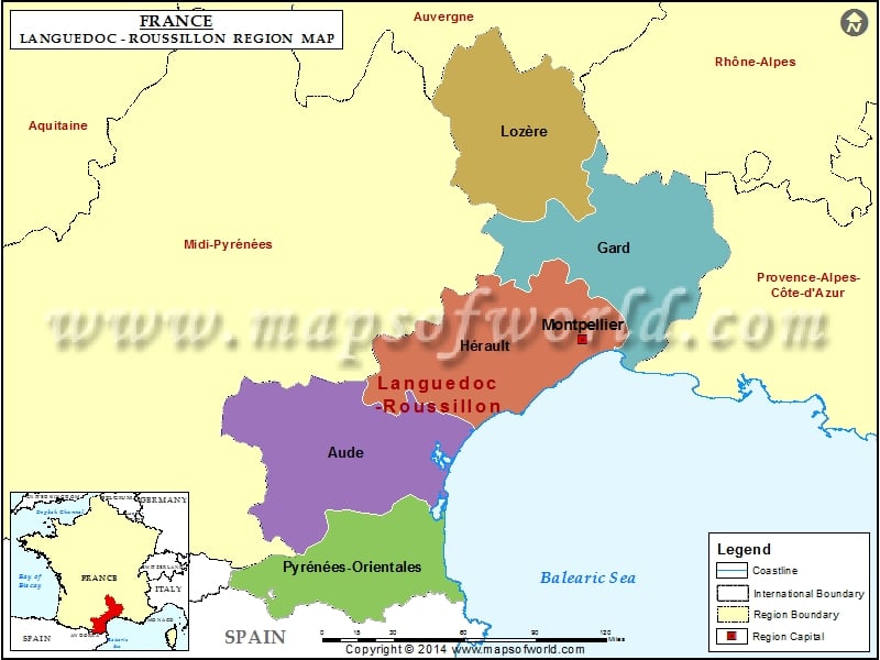 Languedoc-Roussillon Map