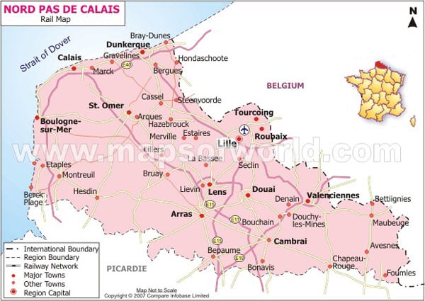 Nord-Pas-de-Calais Railway Map