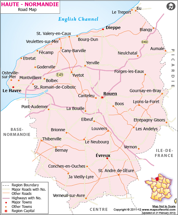 Haute-Normandie Road Map