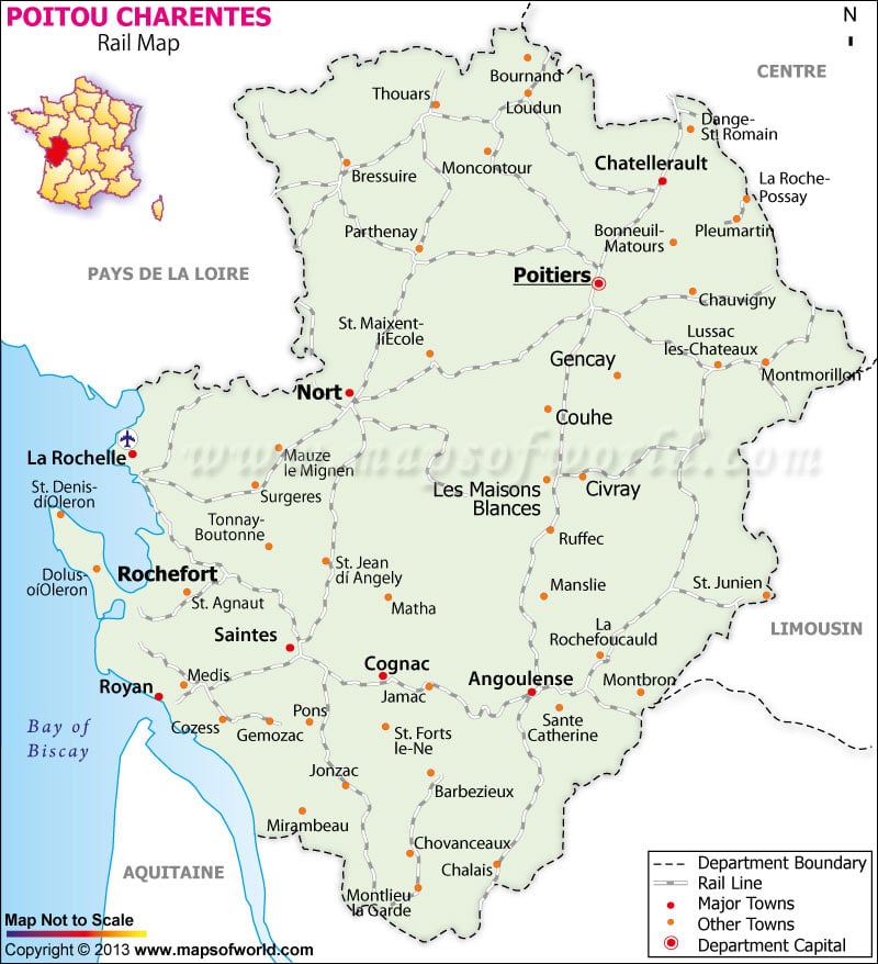 Poitou-Charentes Railway Map