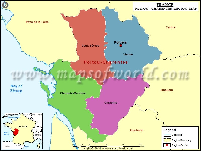 Map of Poitou-Charentes Region