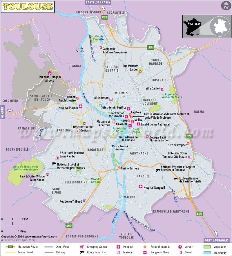Toulouse France Map