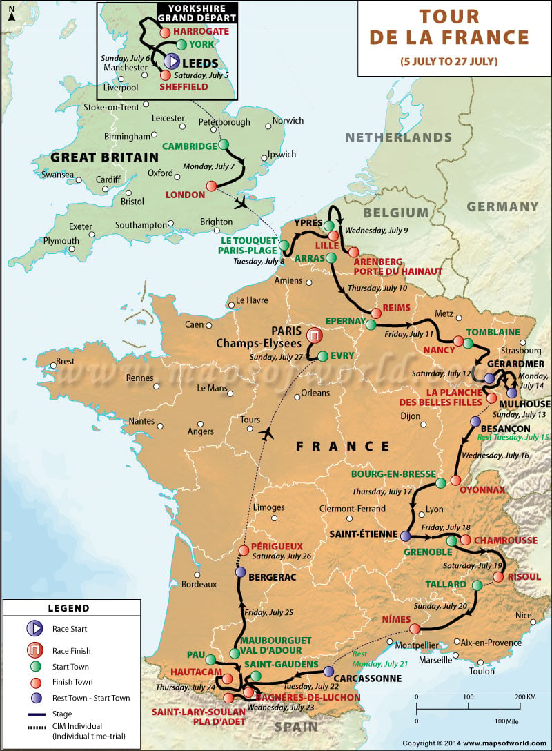 Tour de France Map