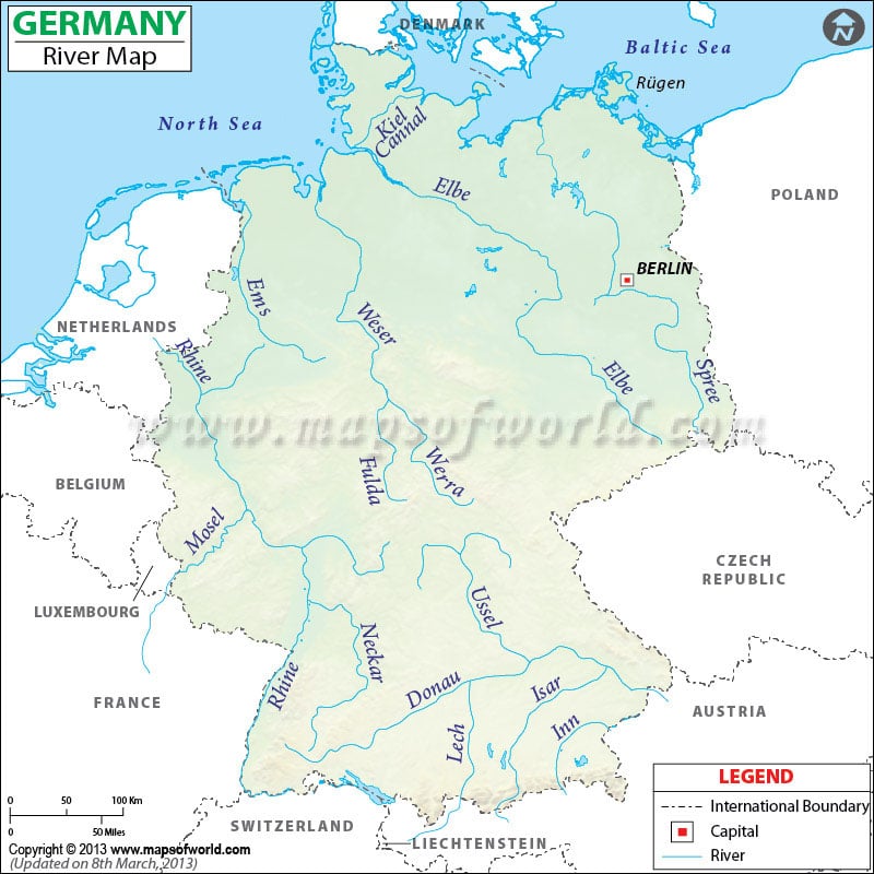 German Rivers Map