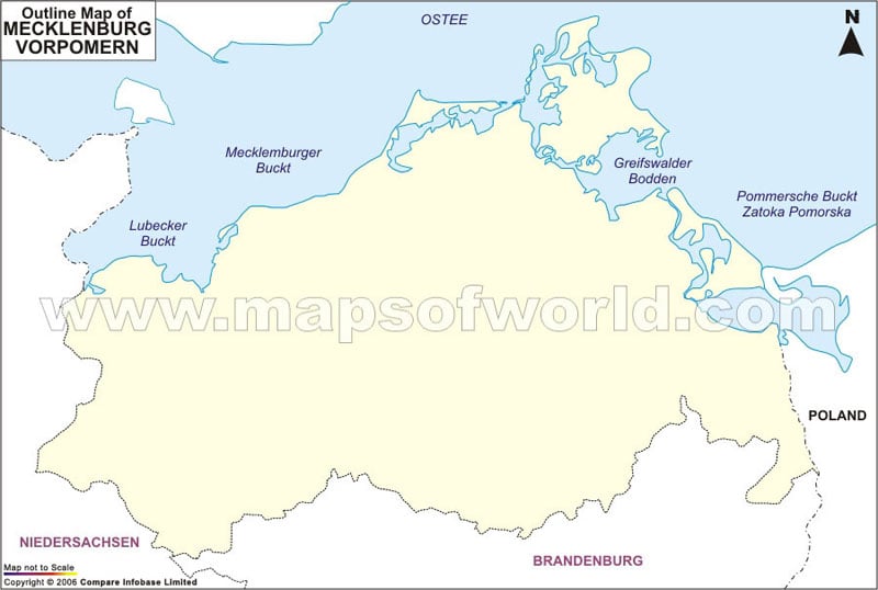 Mecklenburg-Vorpommern Outline Map