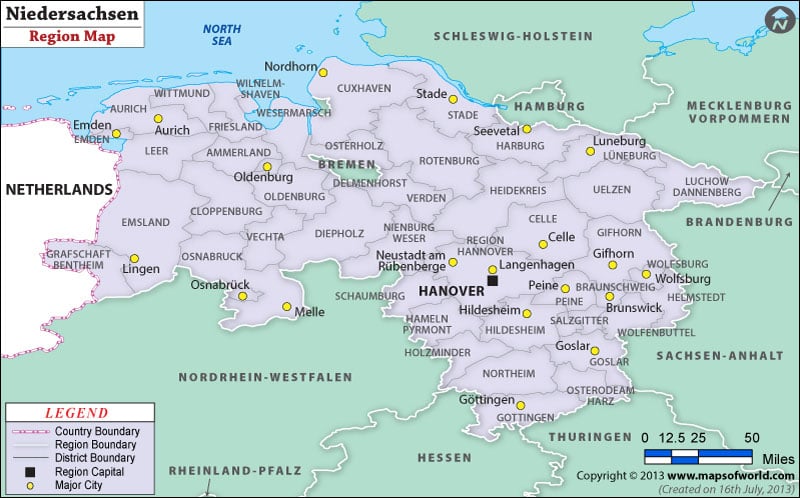 Niedersachsen Map