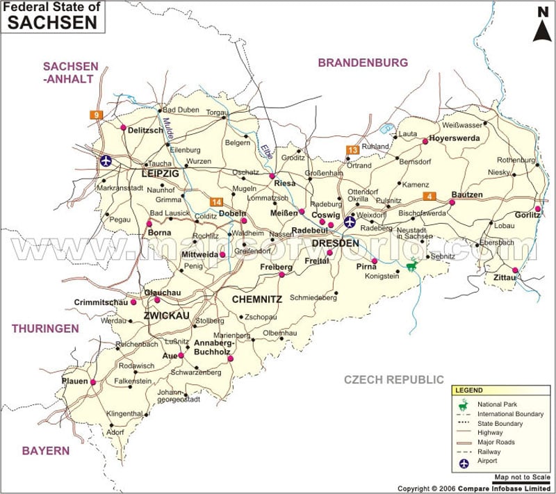 Sachsen Map