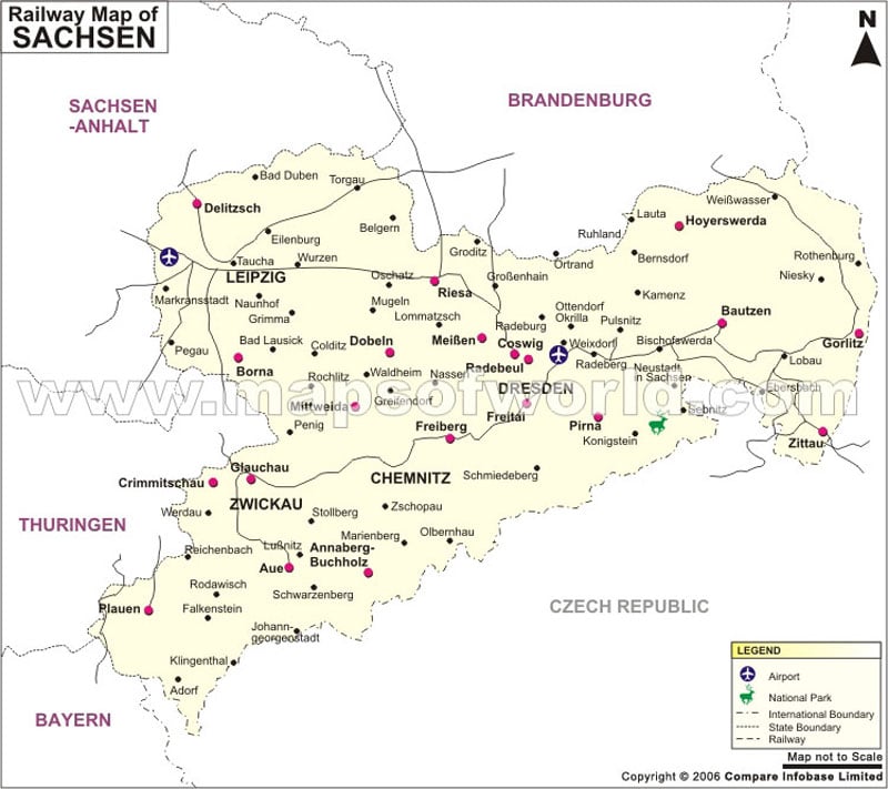 Sachsen Railway Map