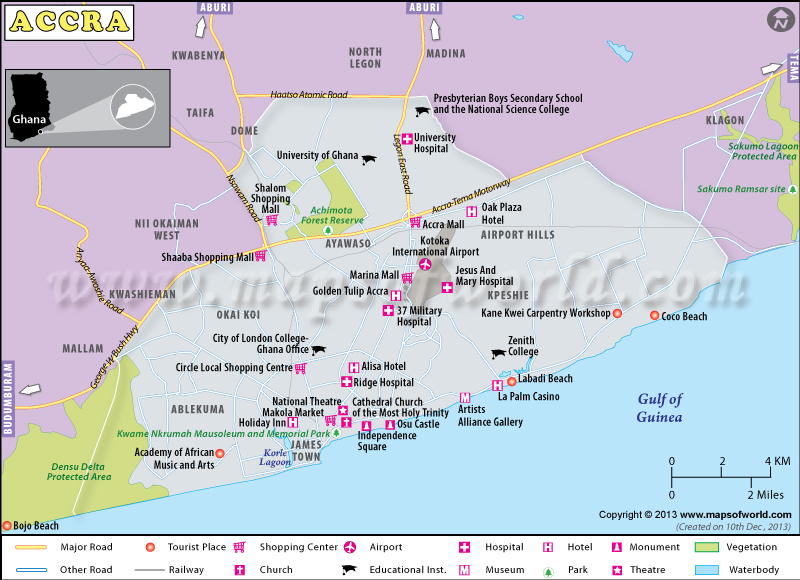 Accra Map Accra Ghana Map