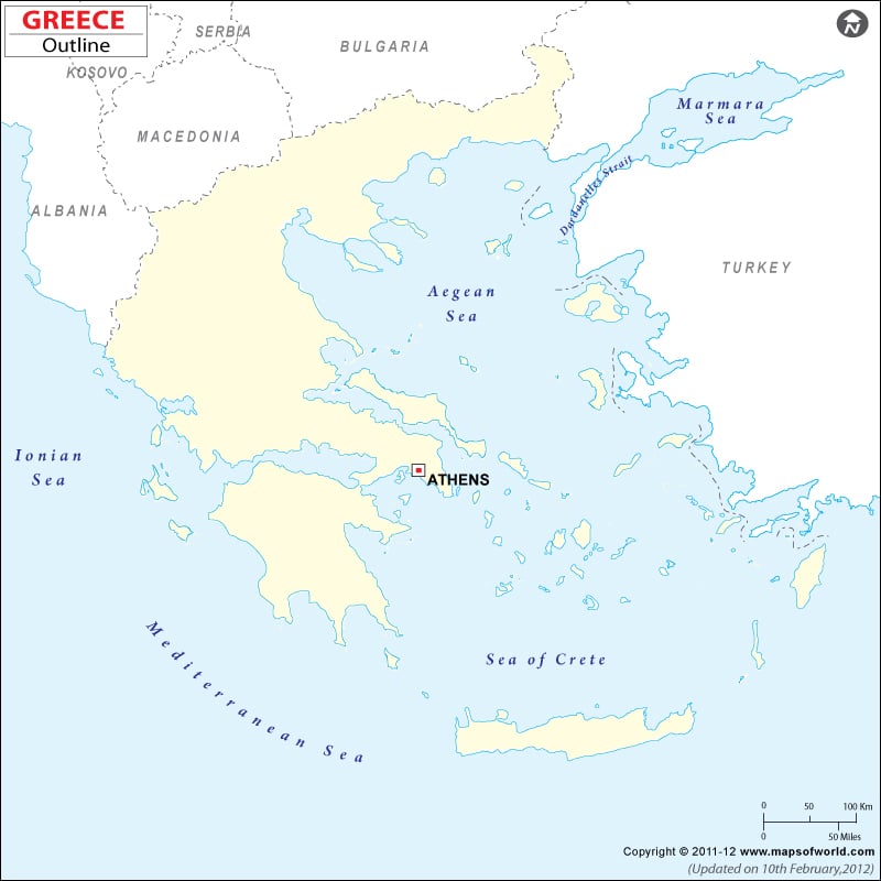 Blank Map of Greece