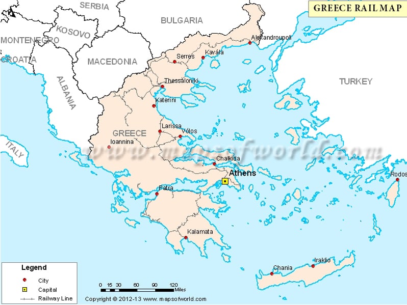 Greece Railway Map