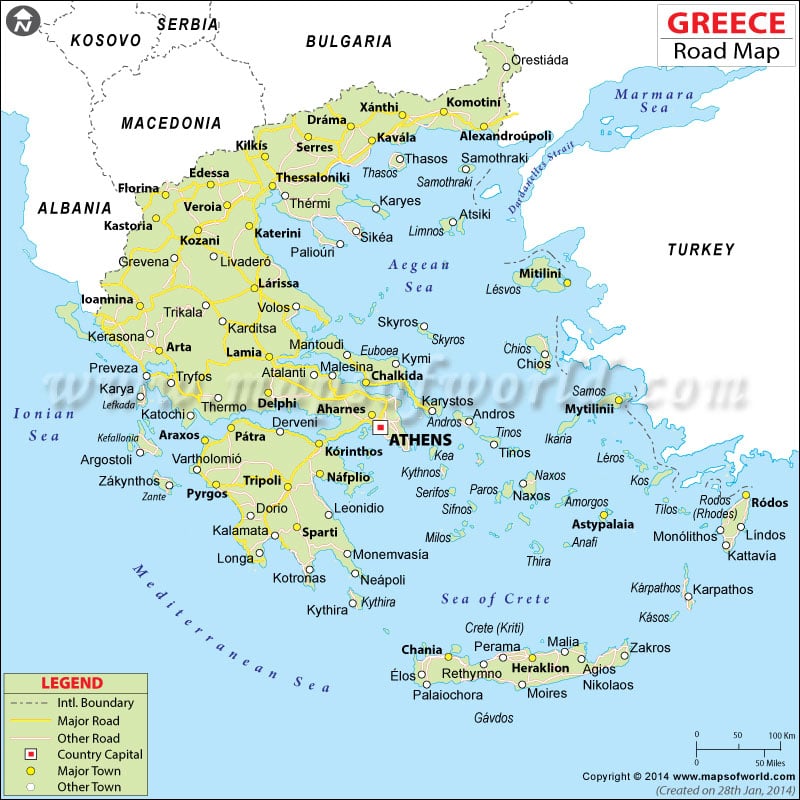 Rivers in Greece Map