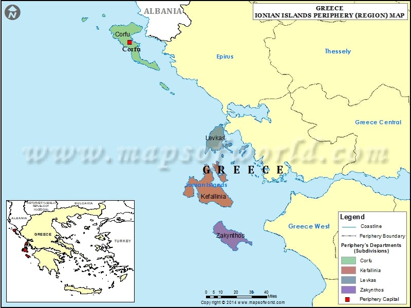 Ionian Islands Map