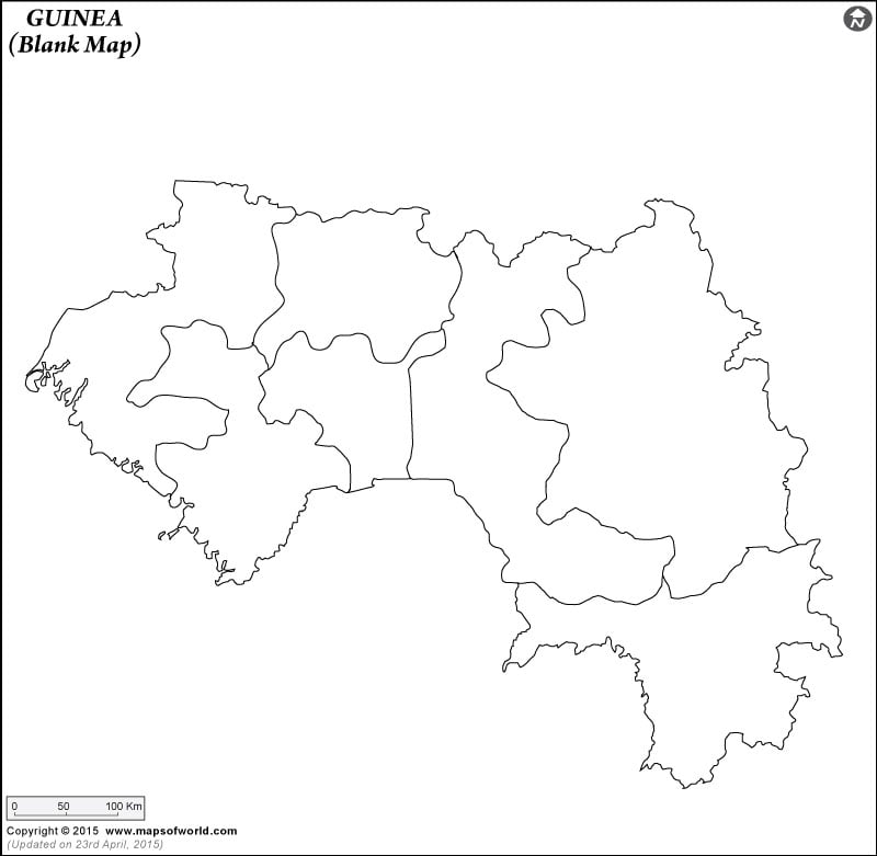 Guinea Blank Map