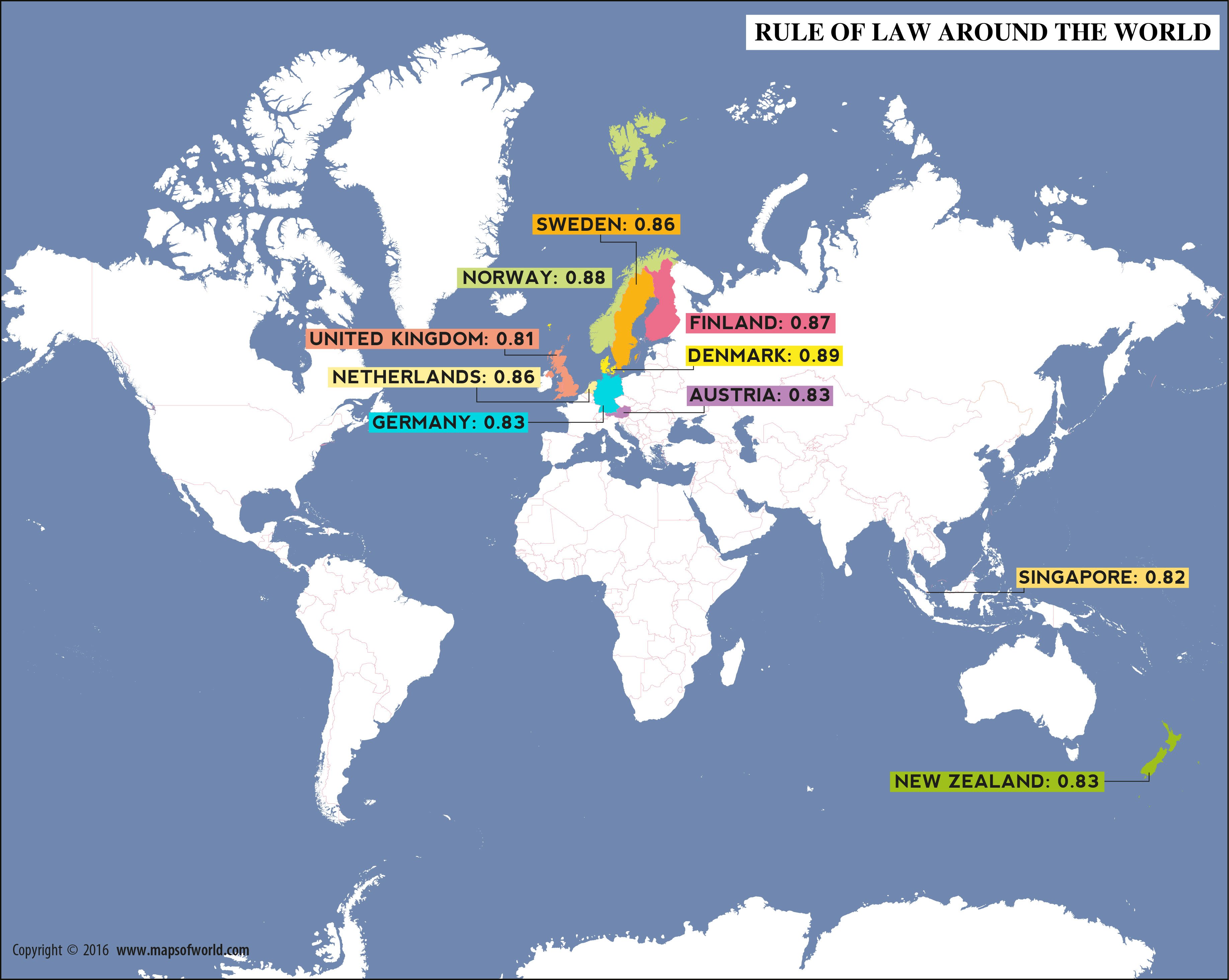 Countries with the Best Rule of Law in the world - Our World