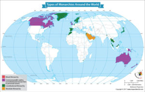 World Map Showing Types of Monarchies Around the World - Our World