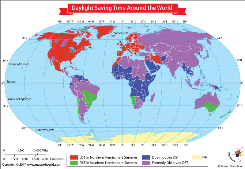 time around the world map World Map Showing Daylight Saving Time Around The World Our World time around the world map