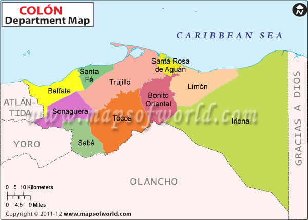 Colon Honduras Map