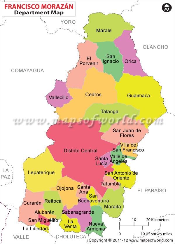 Mapa de Francisco Morazan
