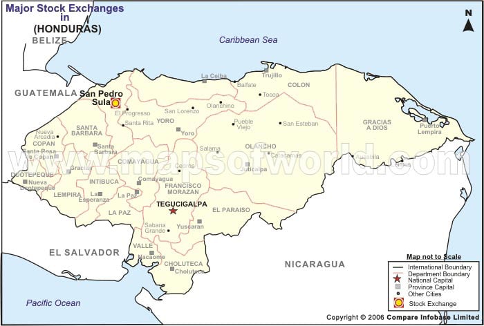 Honduras Stock Exchange Location Map