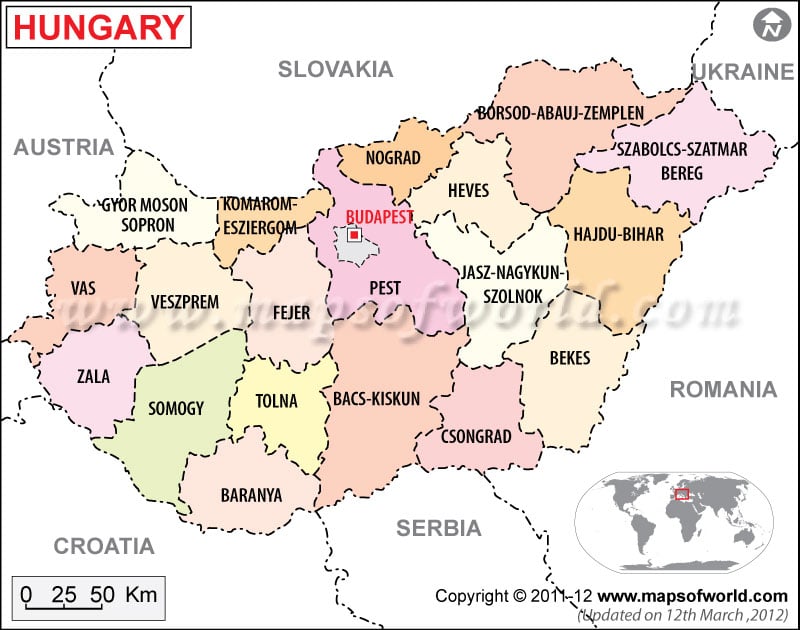 Political Map of Hungary