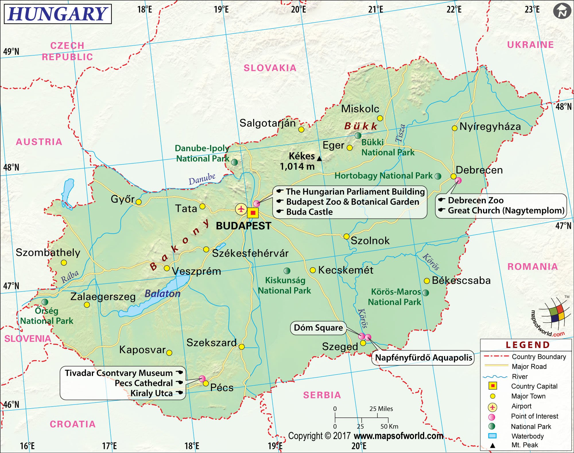 Large Hungary Map Image