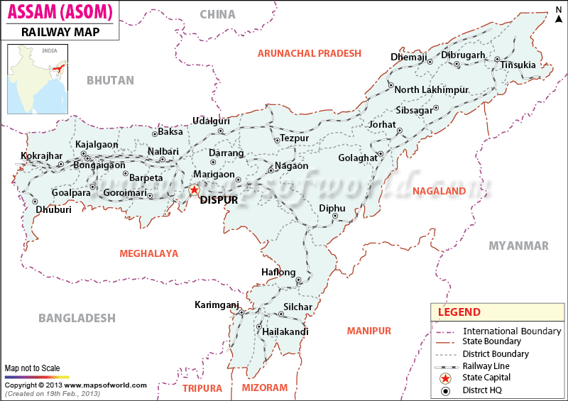 Assam Railway Map
