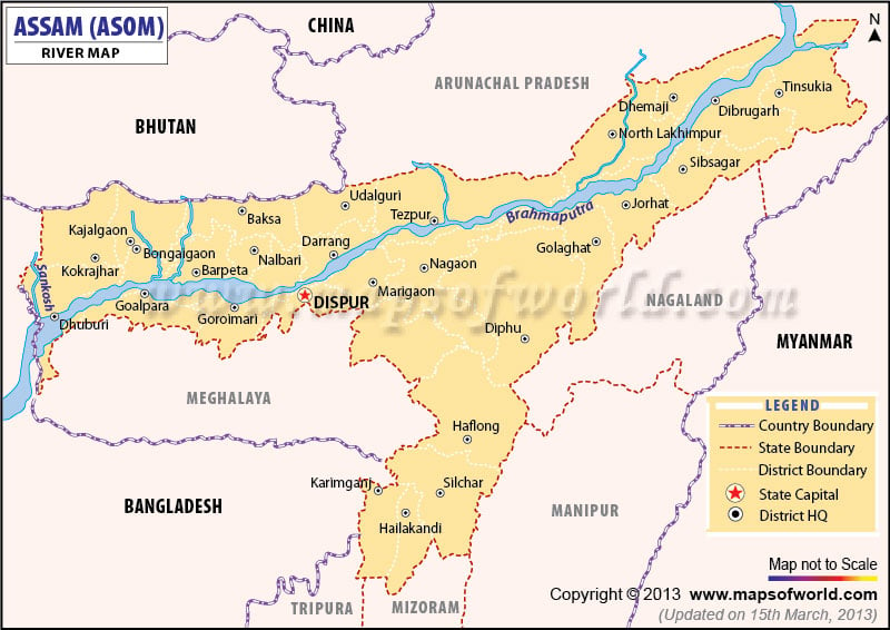 Assam River Map