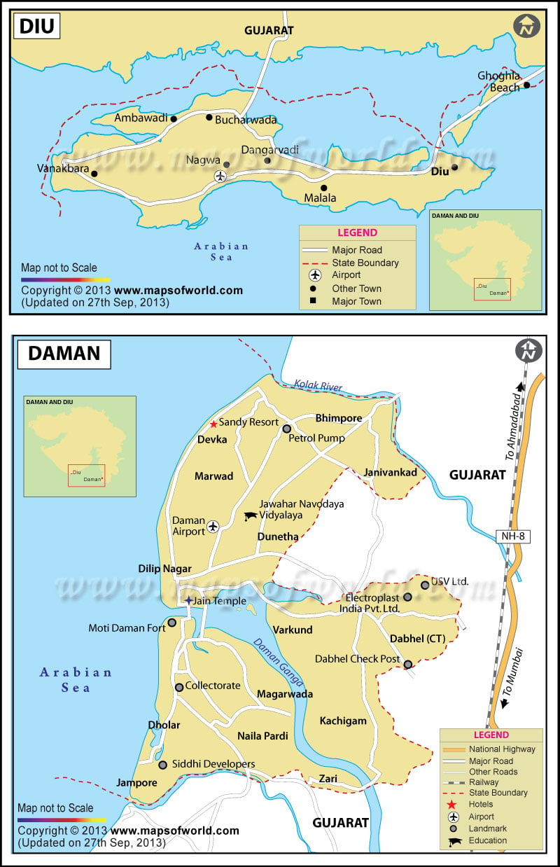 Daman and Diu Map