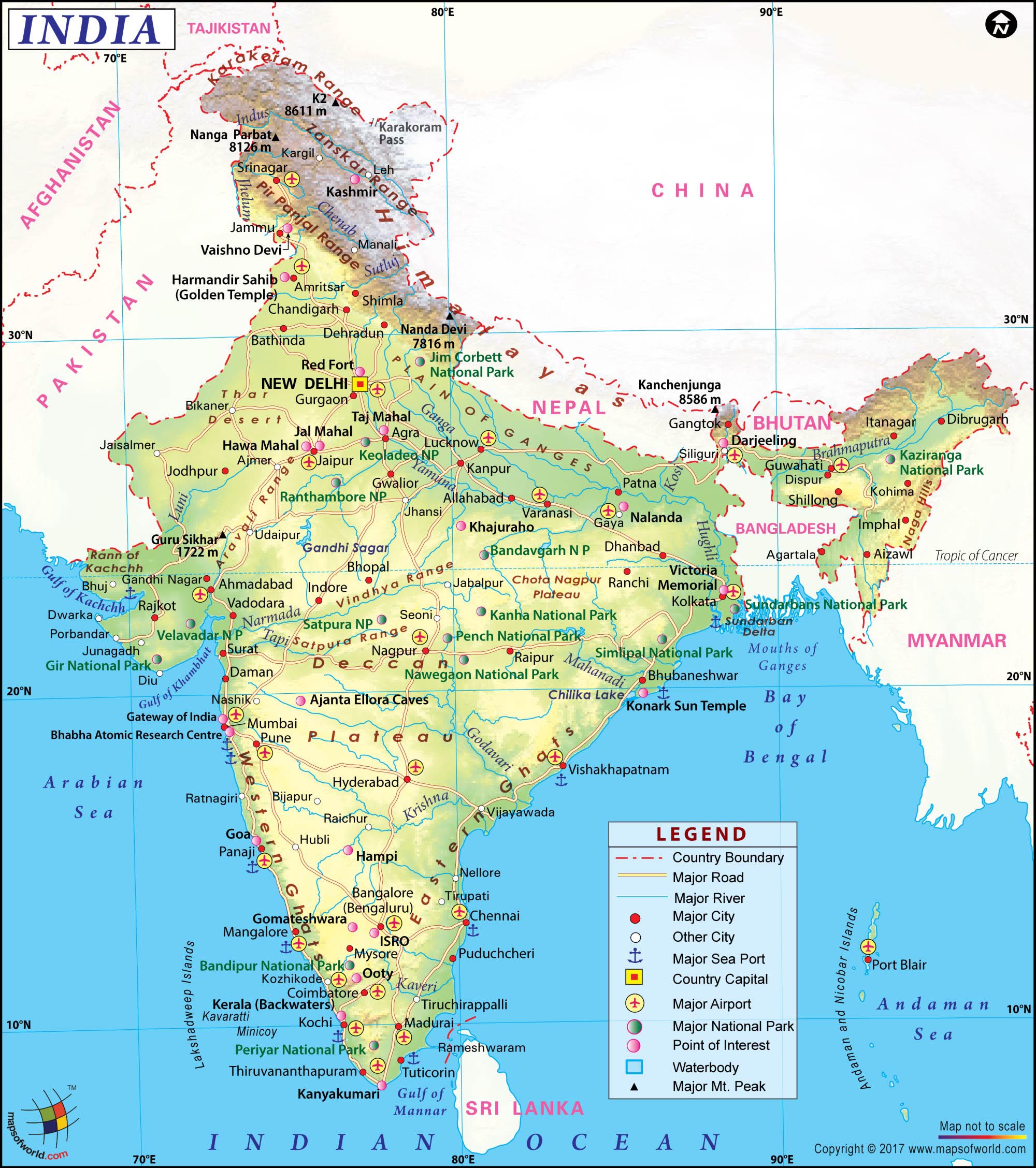 Large India Map 
