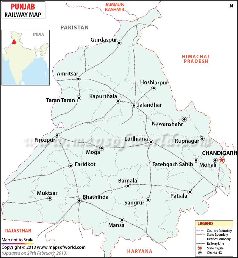 Punjab Railway Map