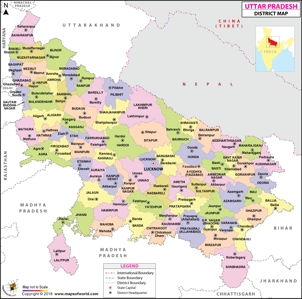 Uttar Pradesh Map India World Map Political Map Map | Images and Photos ...