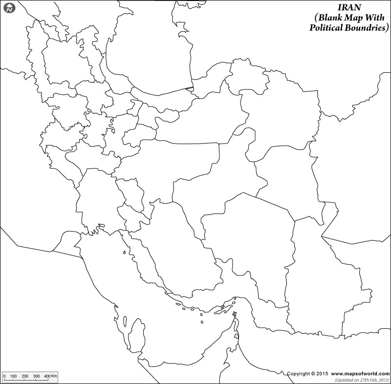 Iran Blank Map With Poltical Boundries