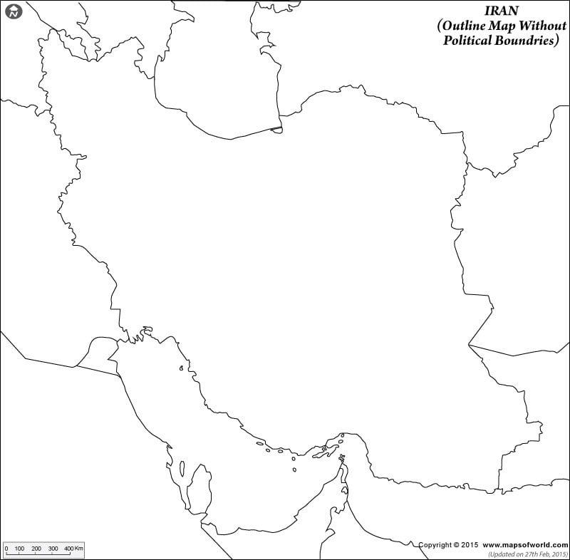 Iran Blank Map Without Poltical Boundries