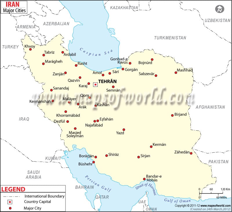 Iran Cities Map