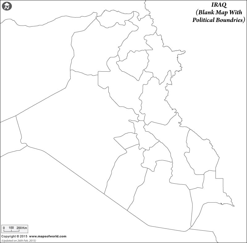 iraq Blank Map With Poltical Boundries