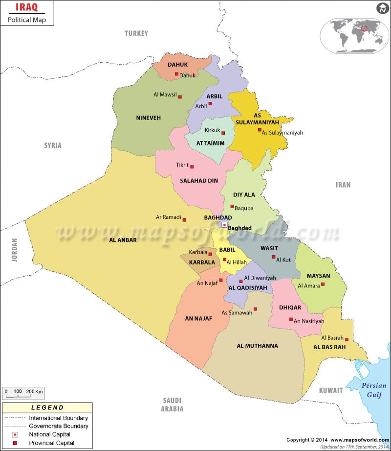 Political Map of Iraq