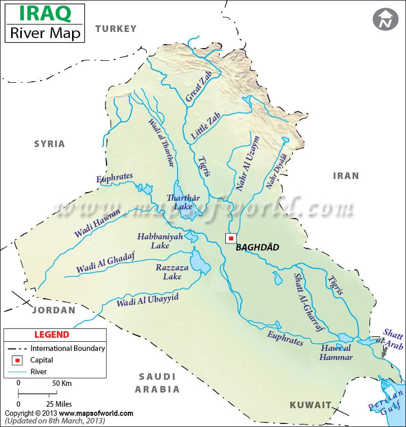 Iraq River Map