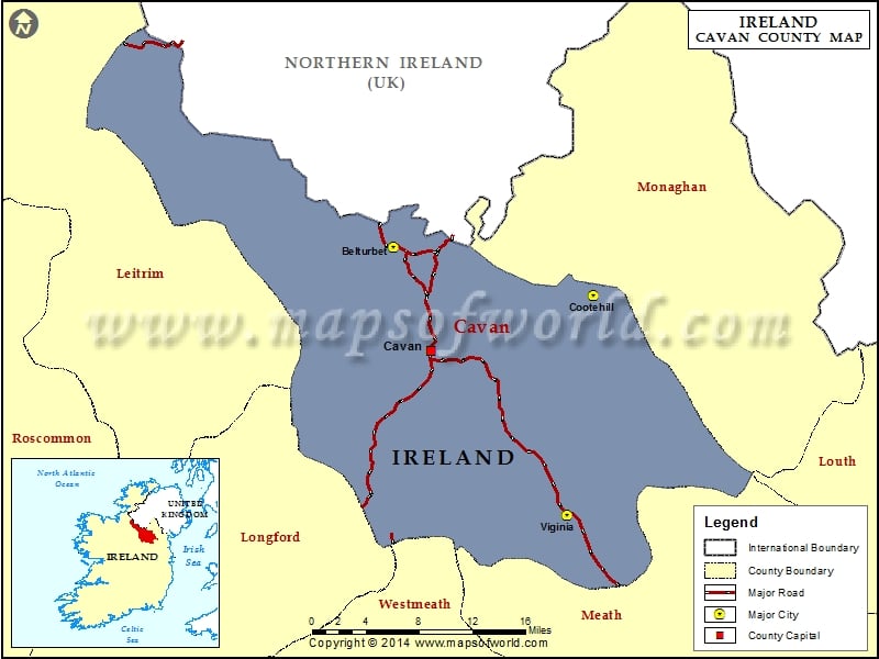 County Cavan Ireland Map