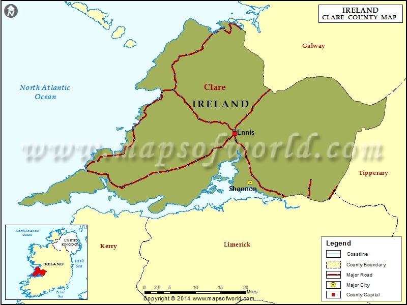 County Clare Ireland Map