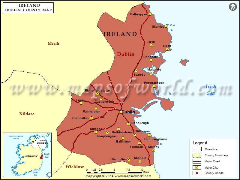 County Dublin Ireland Map