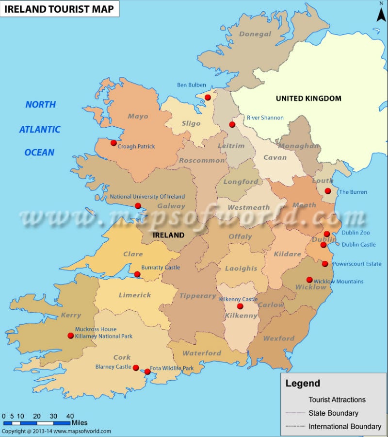 Tourist Map of Ireland