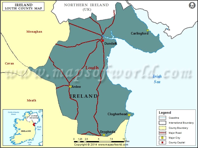 Map of County Louth Ireland