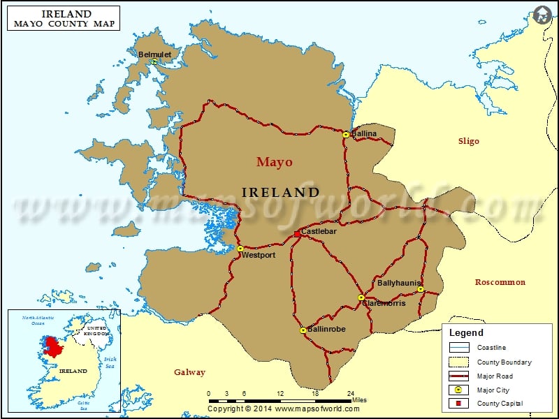 County Mayo Ireland Map